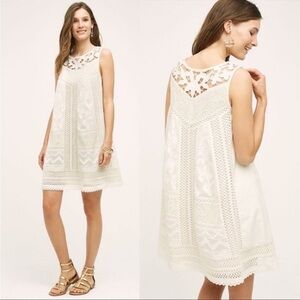 ANTHROPOLOGIE Vanessa Virginia Cottonwood Swing Lace Crochet Dress Size 4